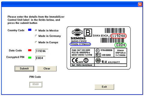 NISSAN NATS 5 & 6 PIN CODE CALCULATOR FOR KEY PROGRAMMING IMMO GENERATOR ► Photo 1/1