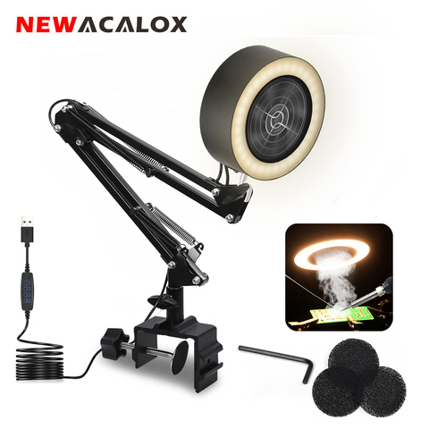 NEWACALOX Soldering Iron Smoke Absorber USB Fume Extractor with Active Carbon Filter Sponge 3 Colors LED Light for Welding Work ► Photo 1/6