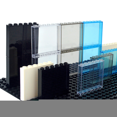 Window Frame 1x6x5 Glass Transparent Panel House Bricks Window Wall Rail Figure Military Parts Compatible 59350 Building Blocks ► Photo 1/6