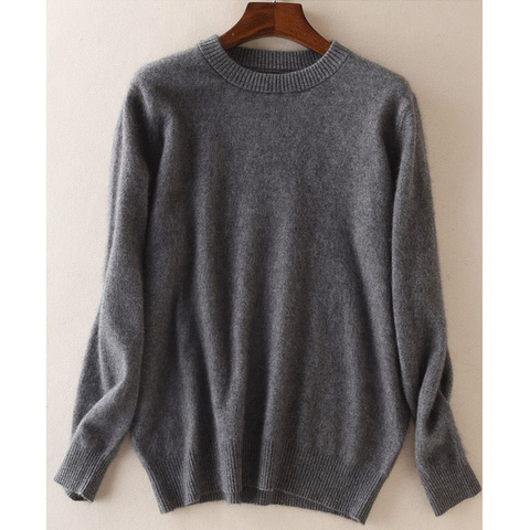 2022 Men's Fluffy Mink Cashmere Sweaters Winter Autumn Men O-Neck Long Sleeve Pullovers Soft Warm Knitwear Jersey ► Photo 1/5