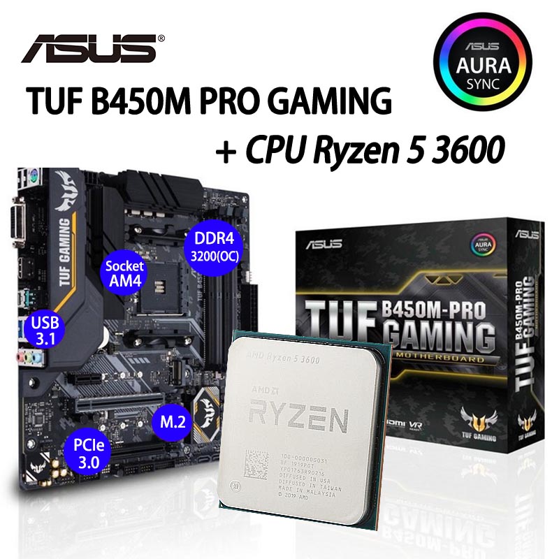 Socket AM4 Asus TUF B450M-PRO GAMING + CPU R5 3600 AMD Ryzen 5 3600 R5 3600 CPU Terno de placa-Mãe - Price & Review | AliExpress Seller - Muchisimo Store | Alitools.io