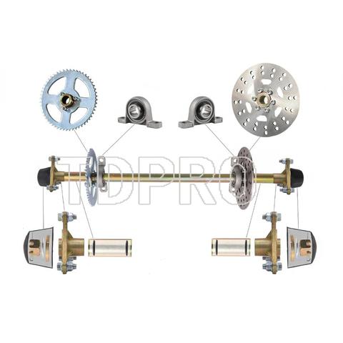 Complete Rear Back Axle Assembly w' Carrier Hub 49-110cc ATV Quad Buggy go kart ► Photo 1/5