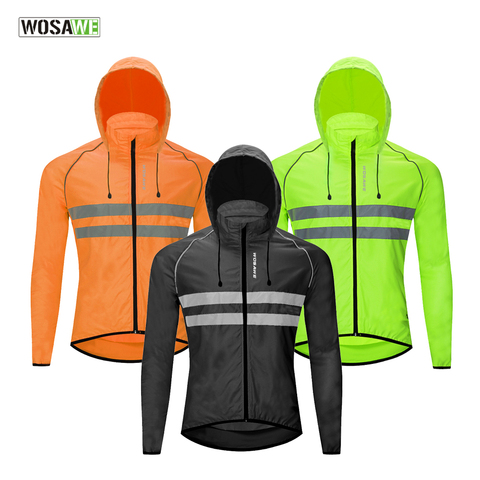 WOSAWE Windproof Cycling Jackets Hoodies Men Riding Waterproof Cycle Clothing Bike Long Sleeve Jerseys Reflective Vest Wind Coat ► Photo 1/6