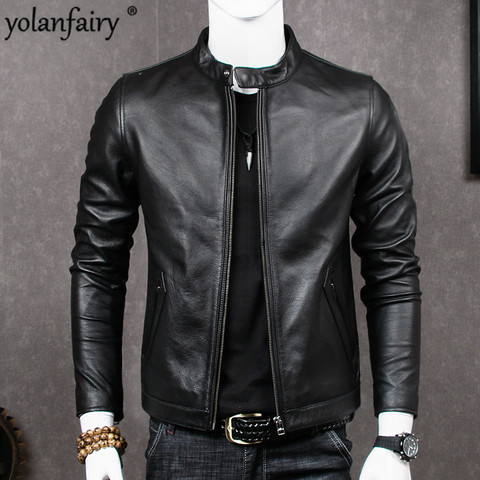 2022 Genuine Leather Jacket Men Sheepskin Coat for Men Plus Size Real Cow Leather Jackets Chaqueta Cuero Hombre MT681 KJ2283 ► Photo 1/6