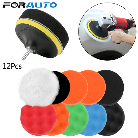 12pcs 125mm Sponge Car Polisher Waxing Pads Buffing Kit for Boat Car Polish Buffer Drill Wheel polisher Removes Scratches ► Photo 1/6