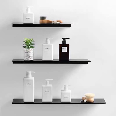 WZLY Bathroom Shelves Black Aluminum Wall Mounted Square Kitchen Shelves Bathroom Shower Storage Racks Shampoo Cosmetic Shelf ► Photo 1/6