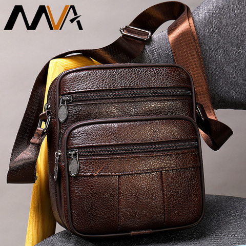 MVA Men's Bags Genuine Leather Shoulder/Crossbody Bags For Men Messenger Bag Leather Men Handbag Small Men's Shoulder Bag Male ► Photo 1/6