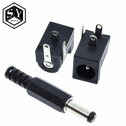 GREAT IT  10Pcs DC-005 Black DC Power Jack Socket Connector DC005 5.5*2.1mm 2.1 socket Round the needle ► Photo 1/6