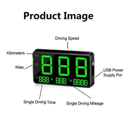 4.5inches Digital Car GPS HUD Speedometer Green Screen Speed Display C80 Altitude Display Head Up Display Odometer Free Shipping ► Photo 1/6