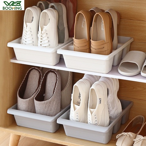 WBBOOMING Home Three Shoes Racks Plastic Japanese Shoe Storage Box Space Saver Organizer Cupboard Cabinets Creative Container ► Photo 1/6