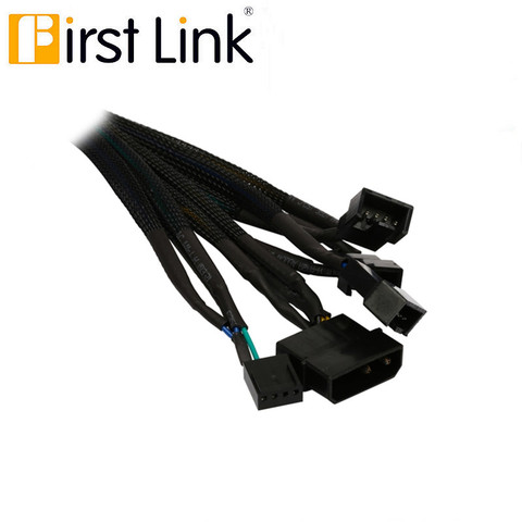 Sleeved PWM Fan Extension Power Splitter Cable,Connector 4 Pin Molex / SATA to 3 4 5 6 4Pin Fan Spliter 4 Motherboard PWM Header ► Photo 1/5