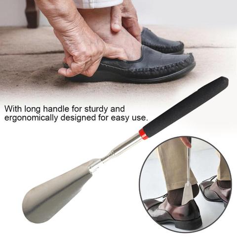 Long Handle Shoe Horns Flexible Silver Stainless Steel Shoe Horn Stick Professional Shoe Spoon Tool Shoe Lifter Tool ► Photo 1/6