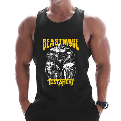 Casual Printed Tank Tops Men Bodybuilding Sleeveless Shirt Cotton Gym Fitness Workout Clothes Stringer Singlet Male Summer Vest ► Photo 1/6