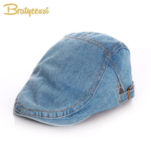 2022 Denim Kids Hat for Boys Girls Classic Vintage Adjustable Baby Hat Autumn Winter Kids Beret Hat Children Cowboy Cap 2-12Y ► Photo 1/6