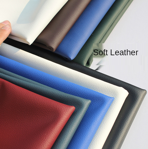 Soft Leather By The Meter for Upholstery Bag Sofa Seat Cover Small Lychee Pattern Artificial PU Waterproof Black White Diy Per ► Photo 1/6