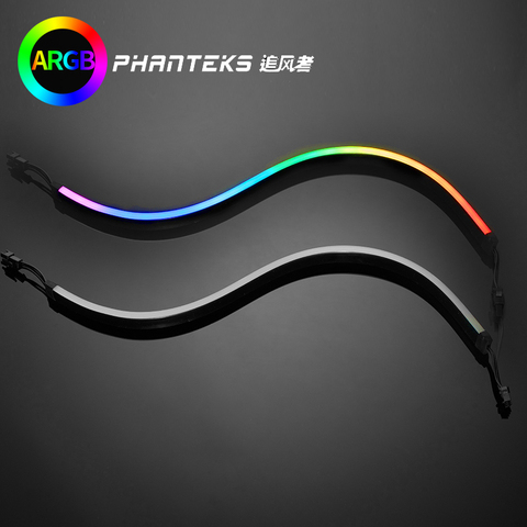 PHANTEKS Combo Light Strip ARGB Neon Computer Case Decoration LED Strip 5V 3PIN Light Header AURA 400mm X 2pcs ► Photo 1/6