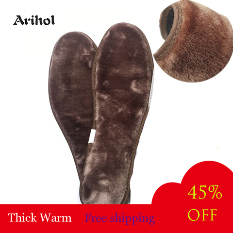 Winter Thick Warm Fur Plush Insole Bamboo Charcoal Anti-Odor Shoes Pad Warm Fluffy  Fleece Wool Replacement Insoles for Shoes ► Photo 1/6