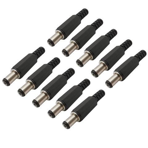 10Pcs/lot 5.5mm x 2.1mm DC Power Plug Connector 5.5*2.1 DC Supply Plastic Male Socket Adapter Wire Connector Plugs Length 9mm ► Photo 1/5