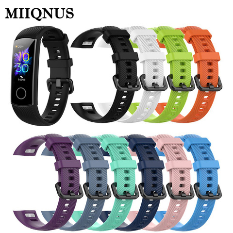 MIIQNUS New Coming Classic Silicone Wrist Strap Smart Wristband Replacement Sport Bracelet Watch Band  for Honor Band 4 / 5 ► Photo 1/6
