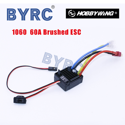 HobbyWing QuicRun 1060 RTR 60A Brushed Electronic Speed Controller ESC For 1:10 RC HSP Car Waterproof RC Car Axial scx10 ► Photo 1/6