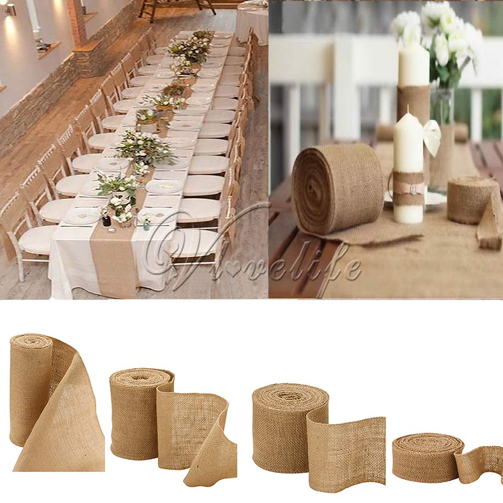 5 25 HESSIAN LACE CUTLERY HOLDER Rustic Wedding Party Table Deco BUY 1 50 10 