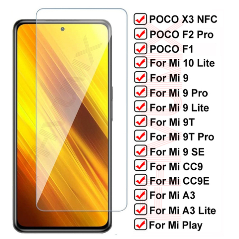 11D Protective Glass For Xiaomi Poco X3 NFC F1 F2 Pro Tempered Screen Protector For Mi 10 Lite Mi9 9 SE 9T CC9 CC9E A3 Lite Film ► Photo 1/6