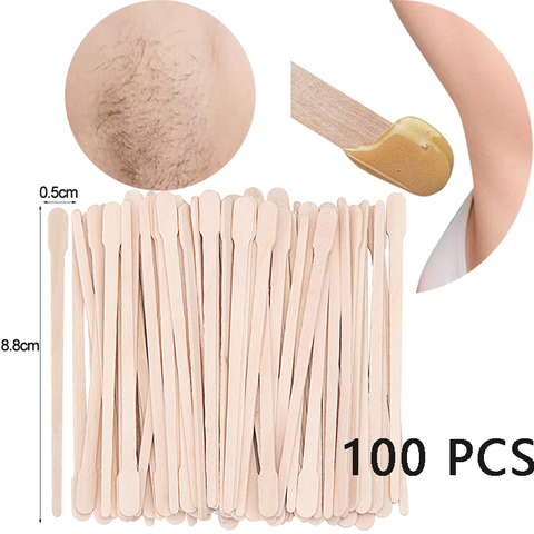 Disposable Wooden Waxing Wax Spatulas 6 Hair Removal Stick