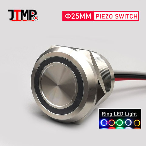 25mm Stainless steel Waterproof  LED Illuminated Piezo Switch IP68  button switch 12V 24V Light ► Photo 1/5