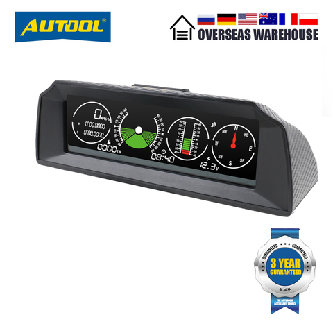 AUTOOL X90 GPS HUD Car Speed Slope Meter Inclinometer Auto 12v General Head-Up Display with Tilt Pitch Angle Protractor Latitude ► Photo 1/6