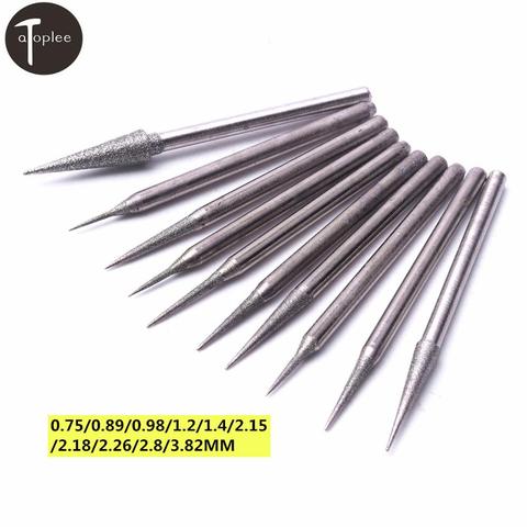 New 10Pcs 2.35mm Shank Diamond Grinding Head 0.75 to 3.82mm Grinding Needle Bit Burr for Metal Glass Jade Engraving Carving Tool ► Photo 1/6