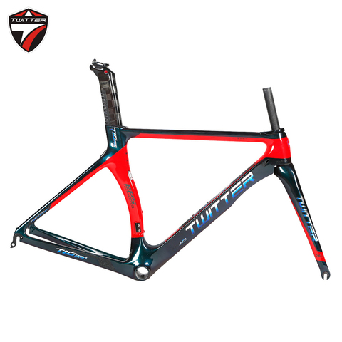 Twitter T10pro Discolor 700c Carbon Road Frame Bike Ultralight 18K Carbon Frame Road Bicycle Carbon Fork Seatpost Racing Cycling ► Photo 1/5