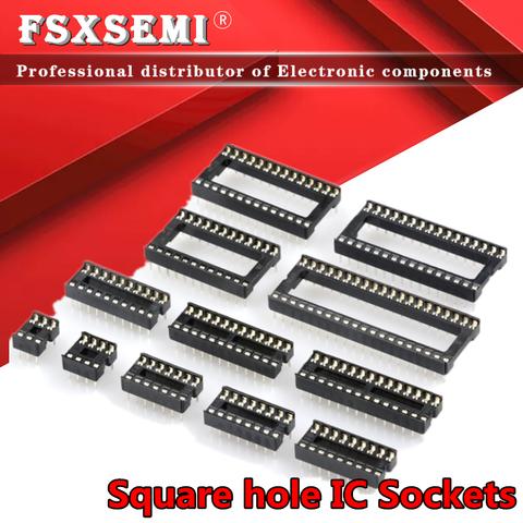 10pcs Square hole IC Sockets DIP6 DIP8 DIP14 DIP16 DIP18 DIP20 DIP28 DIP40 Connector DIP Socket 6 8 14 16 18 20 24 28 40 pins ► Photo 1/6