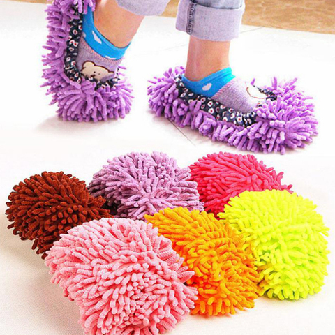 1pc Dust Cleaner Grazing Slippers House Bathroom Floor Cleaning Mop Cleaner Slipper Lazy Shoes Cover Microfiber Duster Cloth ► Photo 1/6