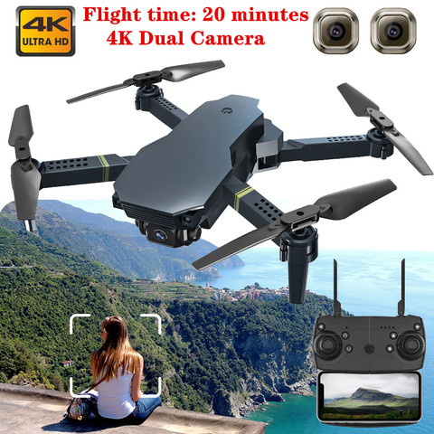 NEW Mini Drone With 4k HD wide-angle Dual Camera Drone WiFi FPV Drone follow me Rc Quadcopter Selfie Dron kids toys gifts Drones ► Photo 1/6