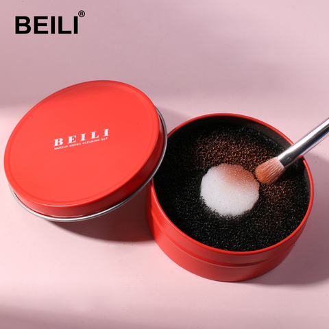 BEILI Makeup Brush Cleaning Sponge Quick Remover Sponge For Powder Eyeshadow Makeup Cleaning Red Cosmetic Brushes Cleaning Tool ► Photo 1/6