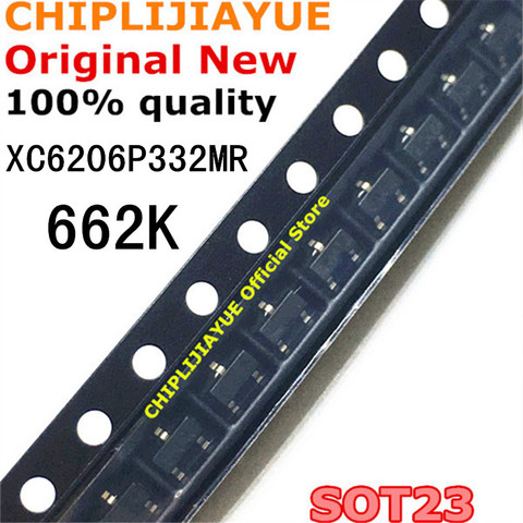 50-100PCS XC6206P332MR SOT-23 SOT XC6206P332 SOT23 XC6206 SMD(662K) 3.3V/0.5A new and original IC Chipset ► Photo 1/1