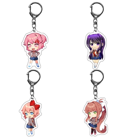 Buy Online Doki Doki Literature Club Keychain Cosplay Props Acrylic Keyring Sayori Yuri Natsuki Monika Car Key Chain Alitools