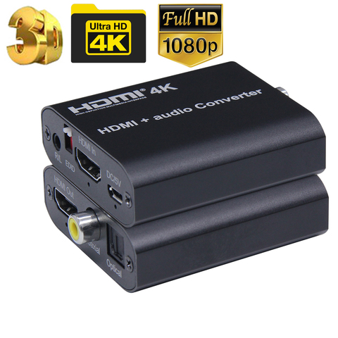 4K HDMI 2.0 Audio Extractor Splitter To Digital Toslink 3.5mm Jack R/L  Converter