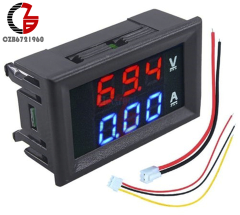 Mini DC Digital Voltmeter Ammeter 100V 10A 50A 100A Voltage Current Meter Solar Battery Car Volt Amp Tester Monitor Detector ► Photo 1/6
