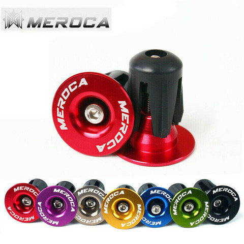 MEROCA 1 Pair Bike End Plugs Aluminum Alloy Lock Mountain Handle Bar Grips bicycle grip cover cap for bike Handlebar Accessory ► Photo 1/6