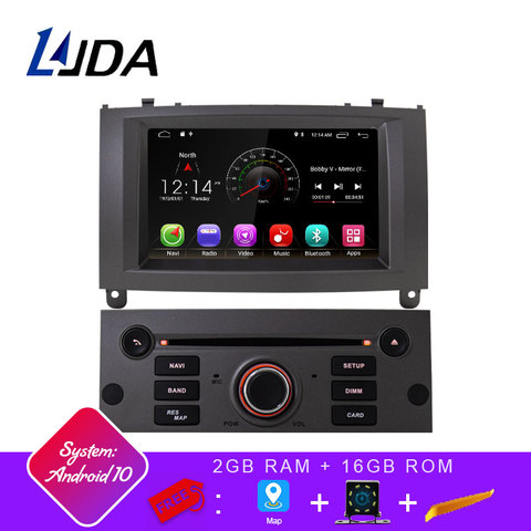 LJDA 1 Din Android 10.0 Car Radio For Peugeot 407 2004-2010 Car Multimedia Player Stereo Auto Audio GPS Navigation DVD Video DSP ► Photo 1/6