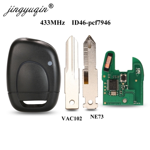 jingyuqin Car Remote Alarm Key Fit for Renault Master Kangoo Clio Twingo NE72 Blade PCF7946 Chip 433MHZ ► Photo 1/5