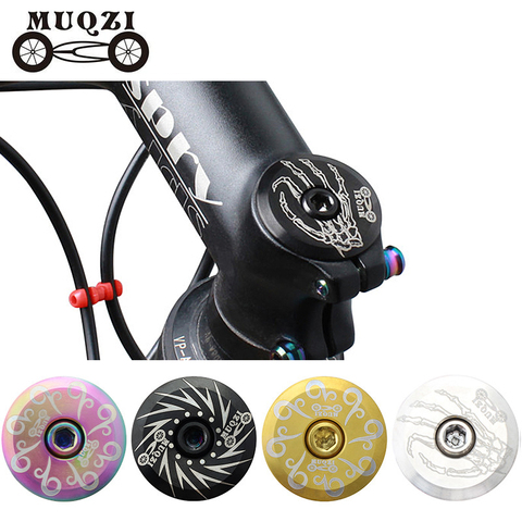 MUQZI Mountain Road Fixed Gear Bike Modification  Bowl Cover Titanium Alloy 28.6mm Front Fork Handle stem Top Cover Bicycle ► Photo 1/6