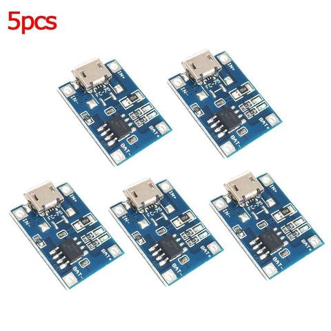 5PCS 5V 1A Micro USB 18650 Lithium Battery Charging Board Charger Module Protection Dual Functions TP4056 18650 ► Photo 1/6