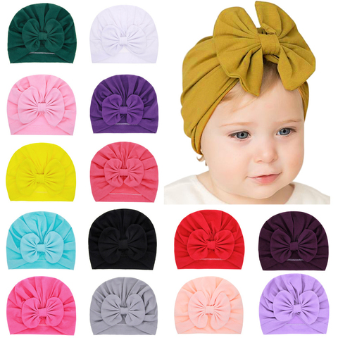 Children Print Baby Hat Kids Bow Cap Newborn Girls photography Props Spring Autumn Modis Beanie Turban Infant Props ► Photo 1/6