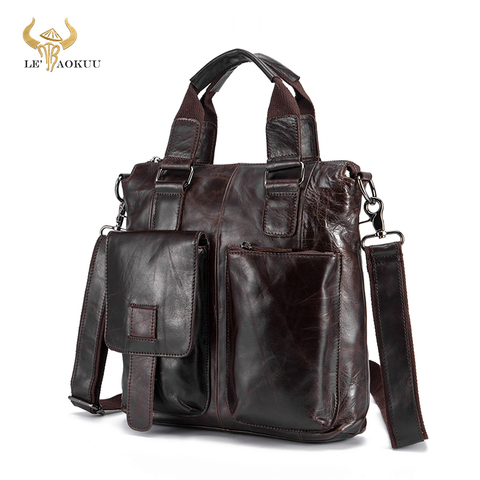 Men Genuine Leather Casual Maletas Business Briefcase 12