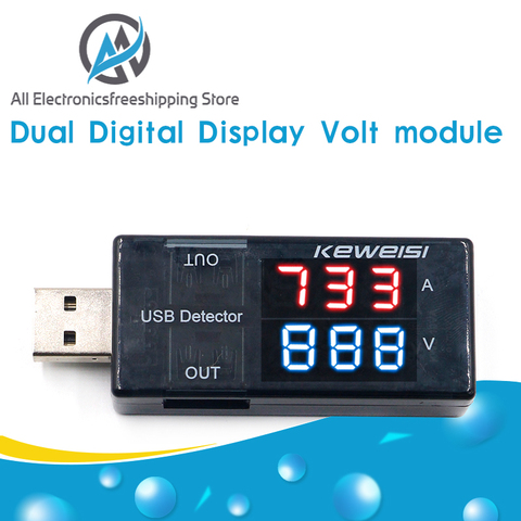 USB Voltage Meters Current Voltage Power Tester Dual Digital Display Volt Amp Meter For Android Phone And iPhones ALI8 ► Photo 1/6