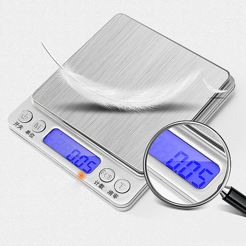 500/0.01g 1kg/2kg/3000g/0.1g LCD Portable Mini Electronic Digital Scales Pocket Case Postal Kitchen Jewelry Weight Balance Scale ► Photo 1/6