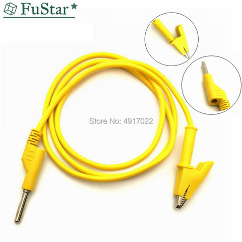 1Pc 1M 4mm Silicone Banana Plug to Crocodile Alligator Clip Test Probe Lead Wire Cable 18AWG Copper Wire PVC Test Wire Connector ► Photo 1/6