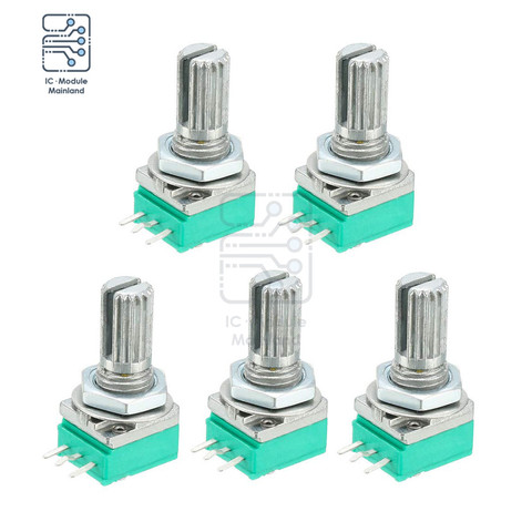 5PCS/Lot 3pin Potentiometer Type B 5K -500K Ohm Variable Resistors Single Turn Rotary Carbon Film Taper Linear Potentiometer ► Photo 1/6